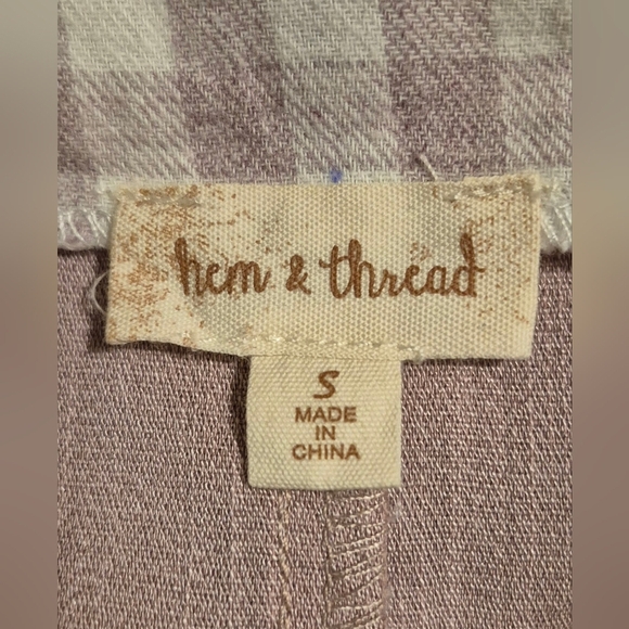 *NWOT* Hem & Thread Purple Lightweight Jumpsuit Full-Length Design - Picture 5 of 6